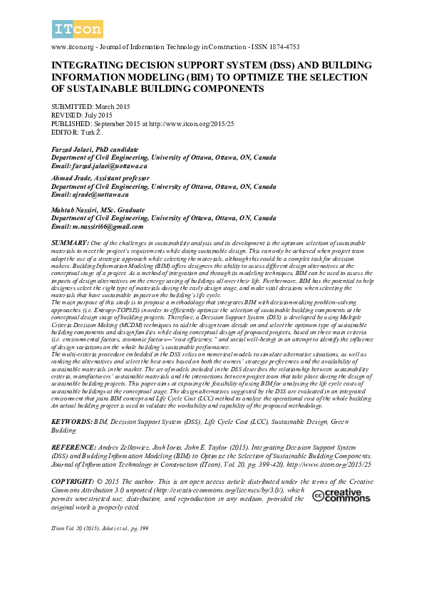 (PDF) Integrating Decision Support System (DSS) and Building ...