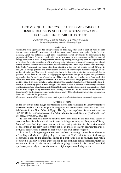 (PDF) Optimizing a Life Cycle Assessment-Based Design Decision Support ...