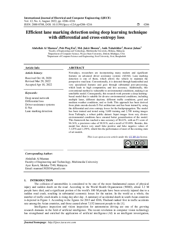 (PDF) Deep Learning for Robust Lane Marking Detection
