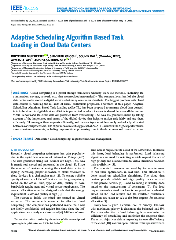 (PDF) Adaptive Scheduling Algorithm Based Task Loading in Cloud Data ...