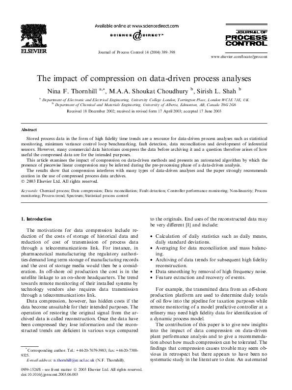 (PDF) The impact of compression on data-driven process analyses