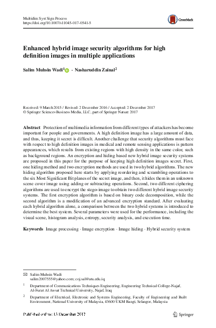 (PDF) Enhanced hybrid image security algorithms for high definition ...