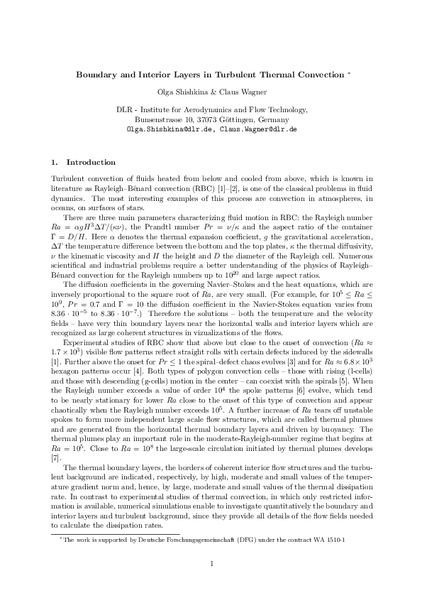 (PDF) Boundary and interior layers in turbulent thermal convection in ...