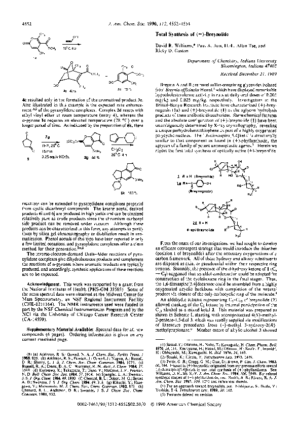 (PDF) Total synthesis of (+)-breynolide