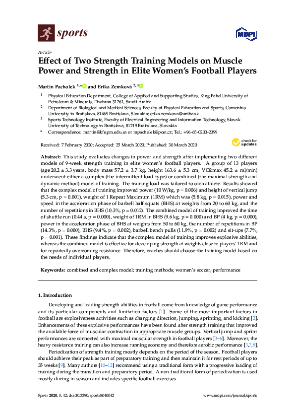 (PDF) Effect of Two Strength Training Models on Muscle Power and ...