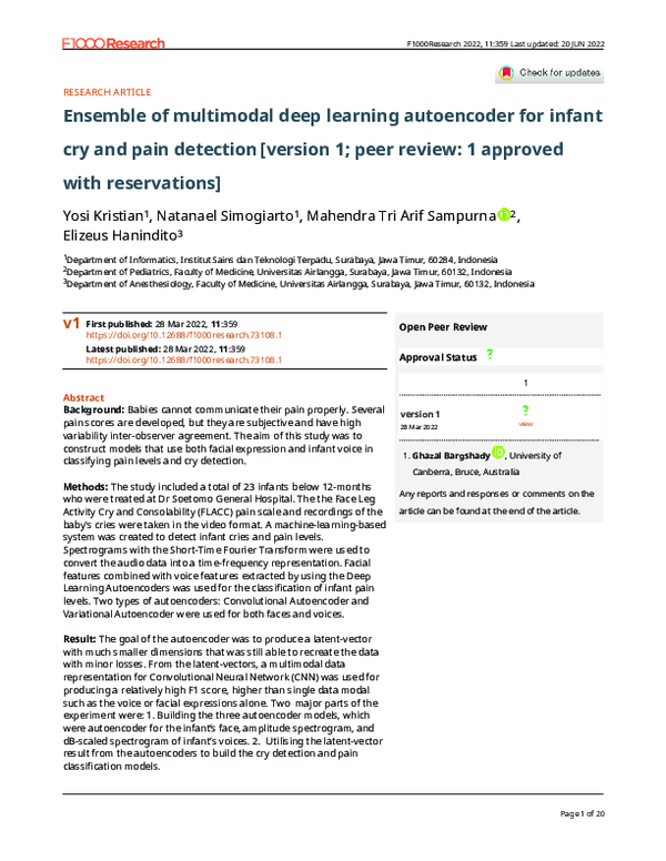 (PDF) Ensemble of multimodal deep learning autoencoder for infant cry ...
