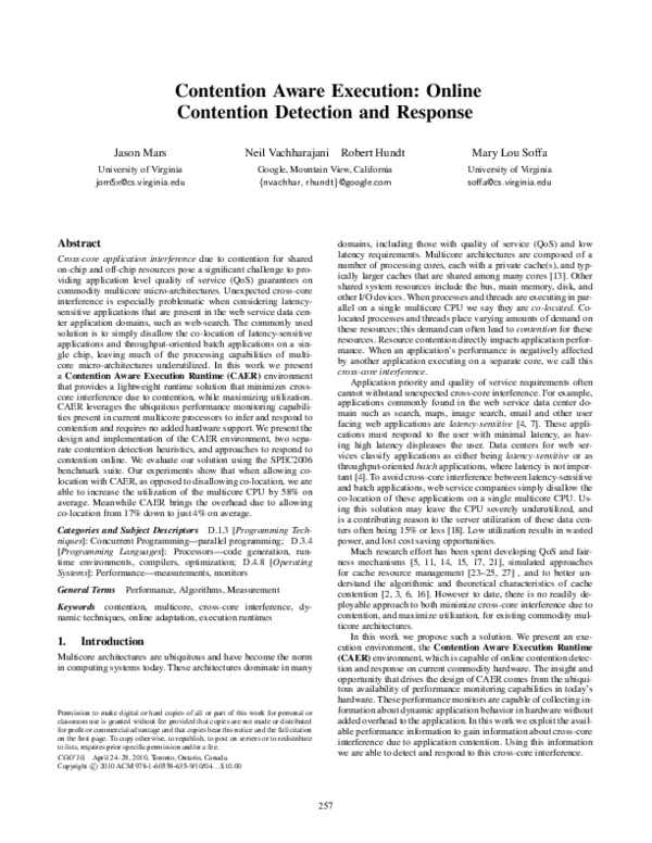 (PDF) Contention aware execution