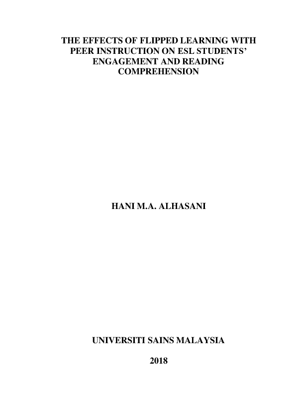 (PDF) The Effects Of Flipped Learning With Peer Instruction On Esl ...