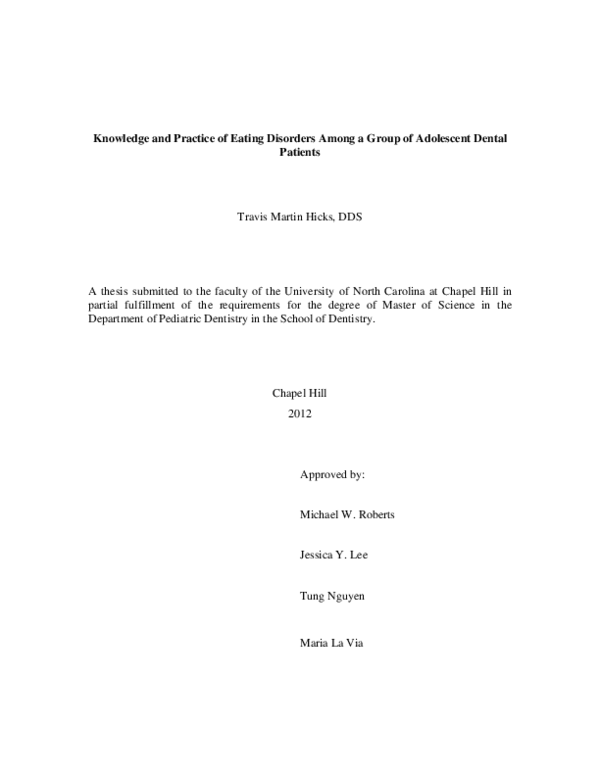 (PDF) Knowledge and Practice of Eating Disorders among a Group of ...