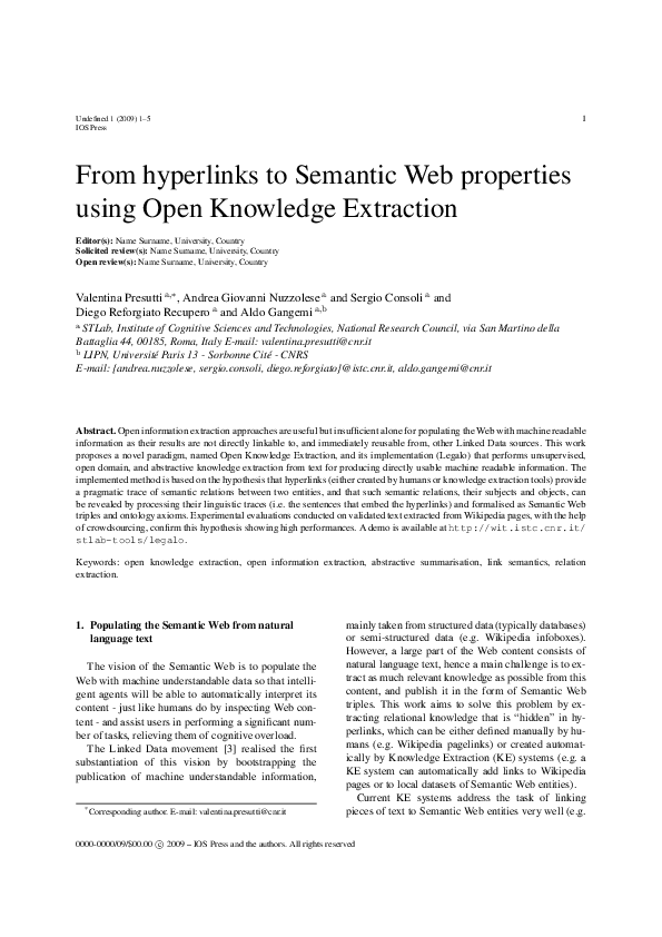 (PDF) From hyperlinks to Semantic Web properties using Open Knowledge ...