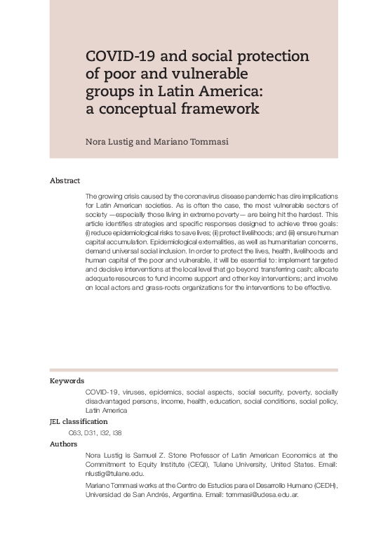 (PDF) COVID-19 and social protection of poor and vulnerable groups in ...