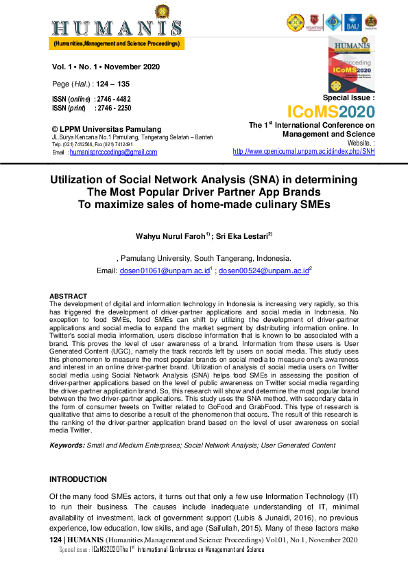 (PDF) Utilization of Social Network Analysis (SNA) in determining The ...
