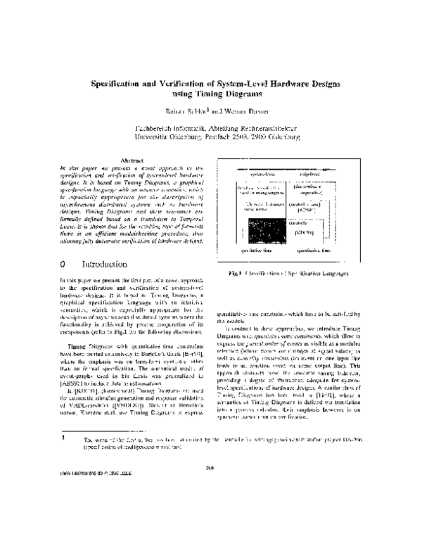 (PDF) Specification and verification of systemlevel hardware designs