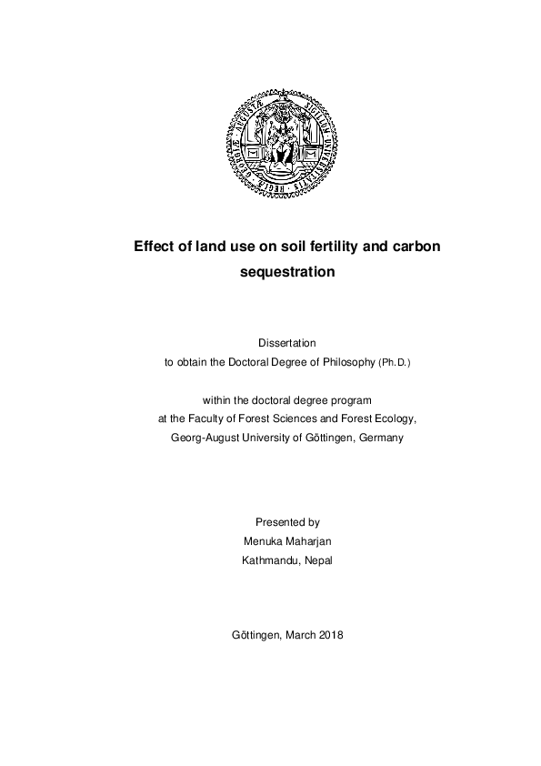 (PDF) Effect of land use on soil fertility and carbon sequestration