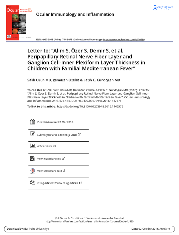 (PDF) Letter to: “Alim S, Özer S, Demir S, et al. Peripapillary Retinal ...