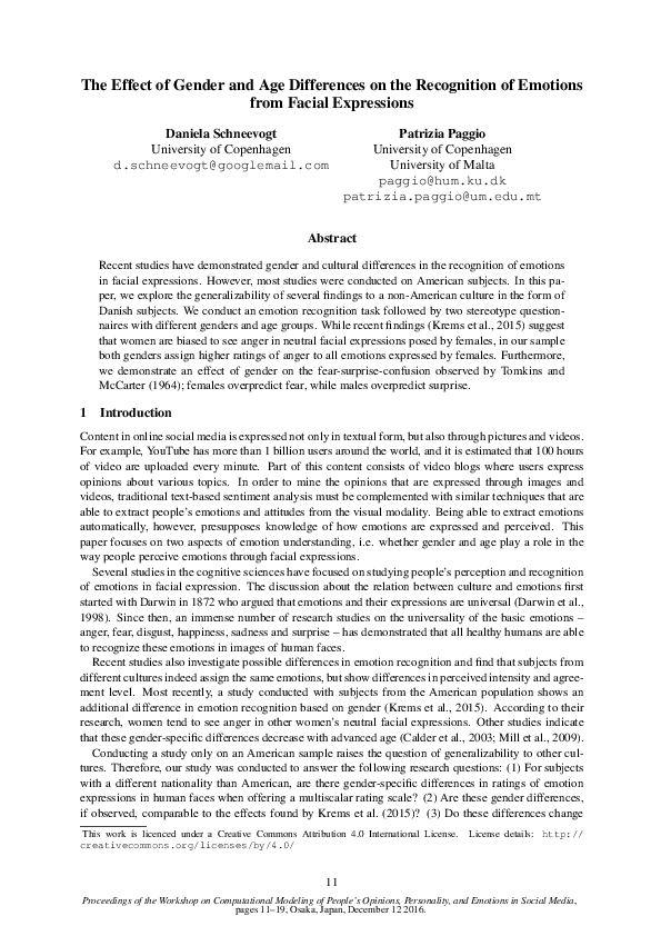 (PDF) The Effect of Gender and Age Differences on the Recognition of ...