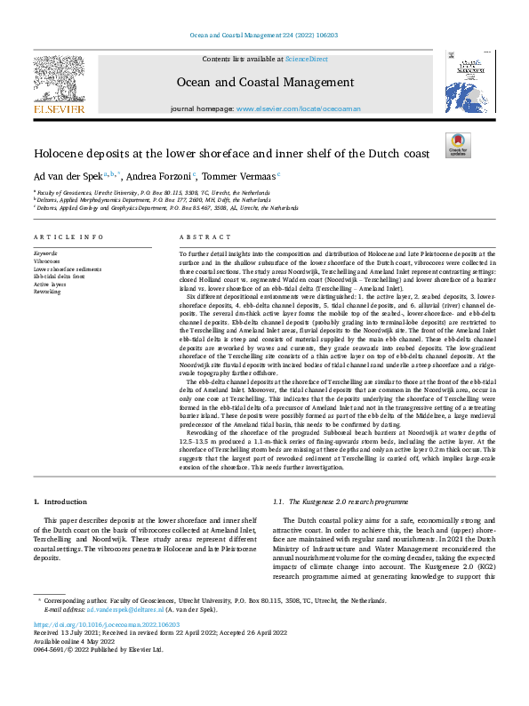 (PDF) Holocene deposits at the lower shoreface and inner shelf of the ...
