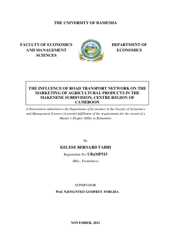 (PDF) The Influence of Road Transport Network in the Marketing of ...