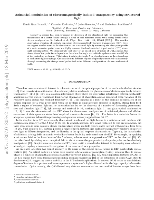 (PDF) Azimuthal modulation of electromagnetically induced transparency ...