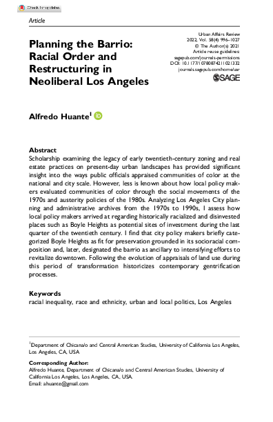 (PDF) Planning the Barrio: Racial Order and Restructuring in Neoliberal ...