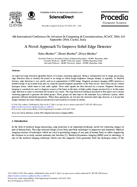 (PDF) A Novel Approach to Improve Sobel Edge Detector