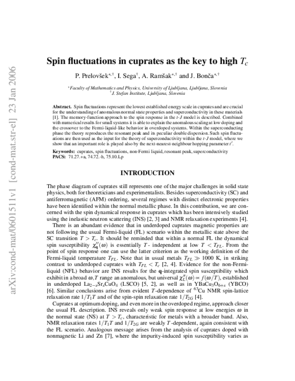 (PDF) Spin fluctuations in cuprates as the key to high Tc