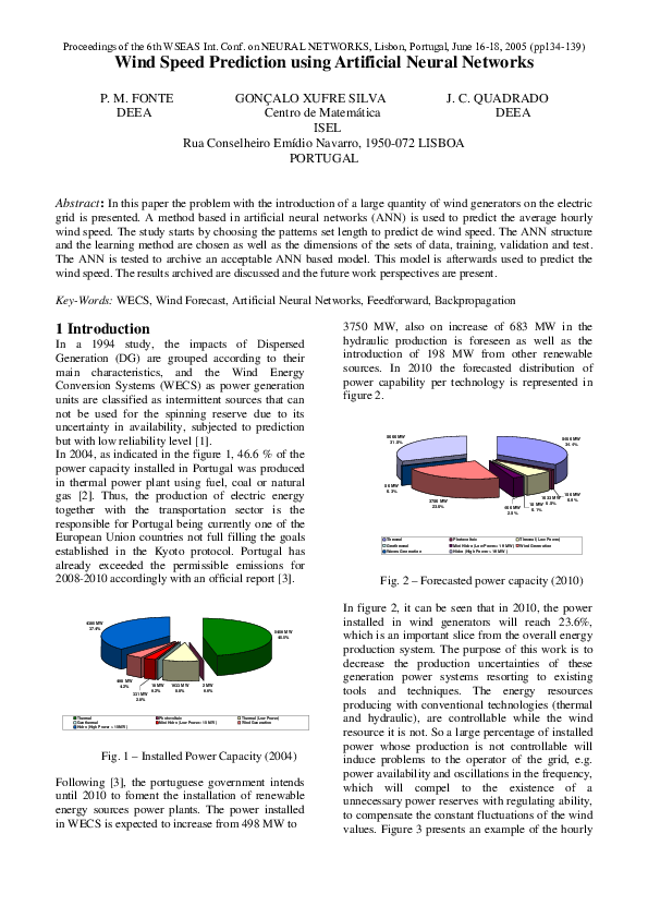 (PDF) Wind Speed Prediction Using Artificial Neural Networks Based on ...