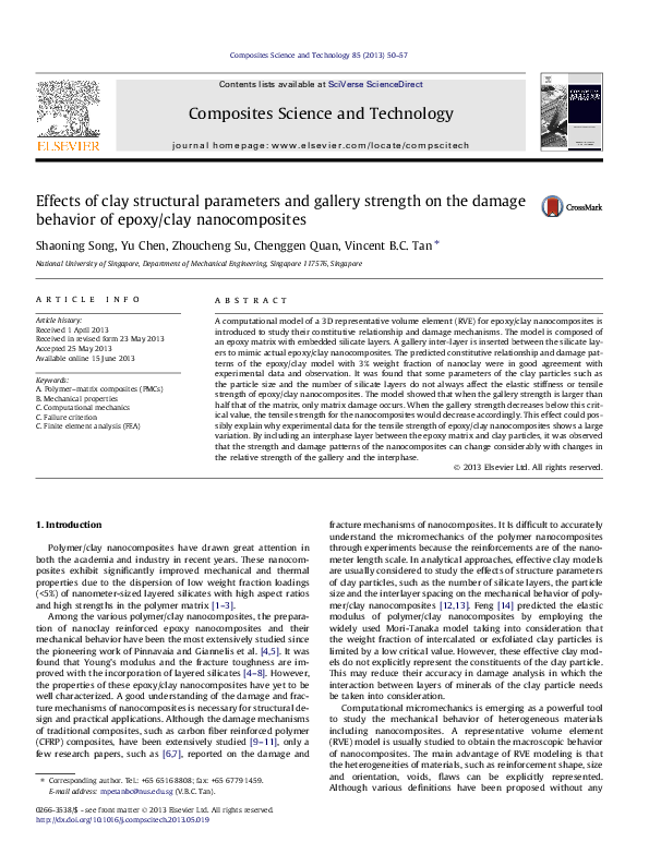 (PDF) Effects of clay structural parameters and gallery strength on the ...
