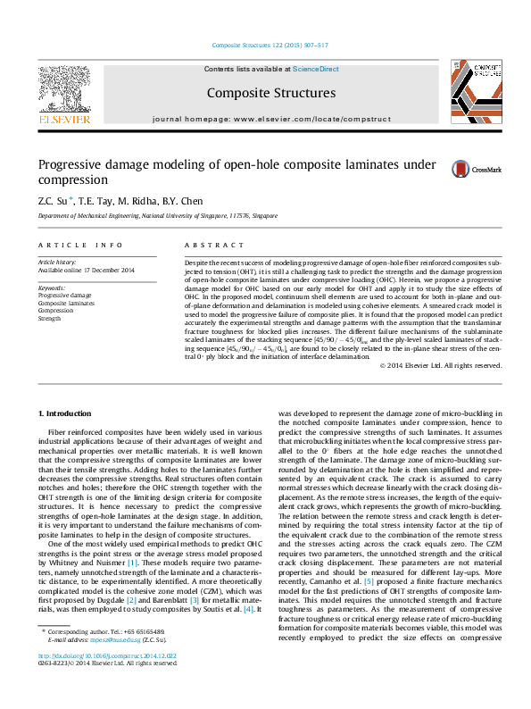 (PDF) Progressive damage modeling of open-hole composite laminates ...