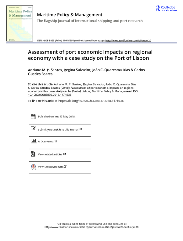 (PDF) Assessment of port economic impacts on regional economy with a ...