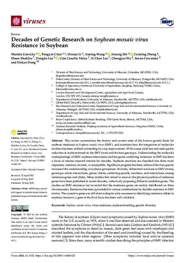 (PDF) Decades of Genetic Research on Soybean mosaic virus Resistance in ...