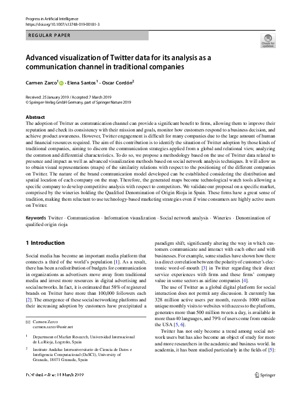 (PDF) Advanced visualization of Twitter data for its analysis as a ...