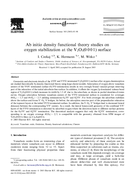 (PDF) Ab initio density functional theory studies on oxygen ...