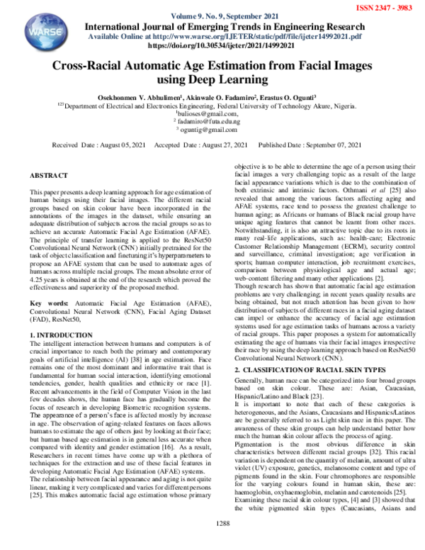 (PDF) Cross-Racial Automatic Age Estimation from Facial Images using ...