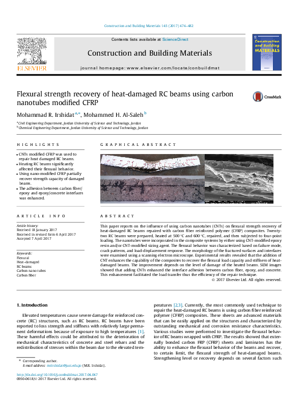(PDF) Flexural strength recovery of heat-damaged RC beams using carbon ...
