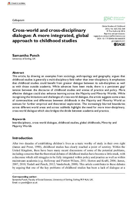 (PDF) Cross-world and cross-disciplinary dialogue: A more integrated ...