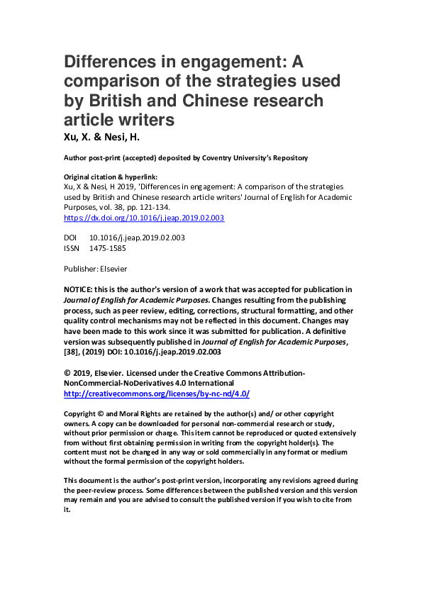 (PDF) Differences in engagement: A comparison of the strategies used by ...
