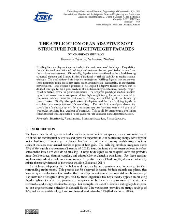 (PDF) The Application of an Adaptive Soft Structure for Lightweight Facades