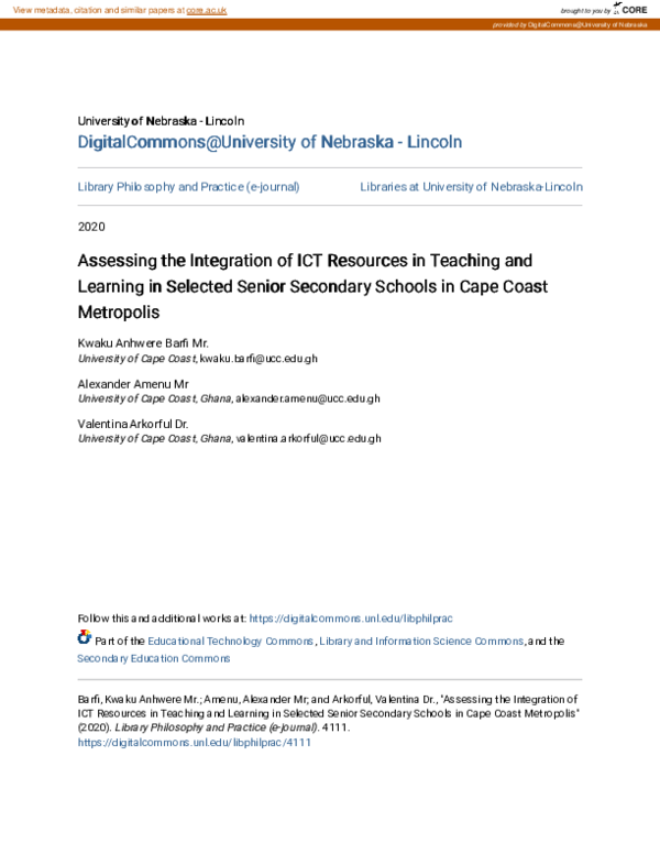 (PDF) Assessing the Integration of ICT Resources in Teaching and ...