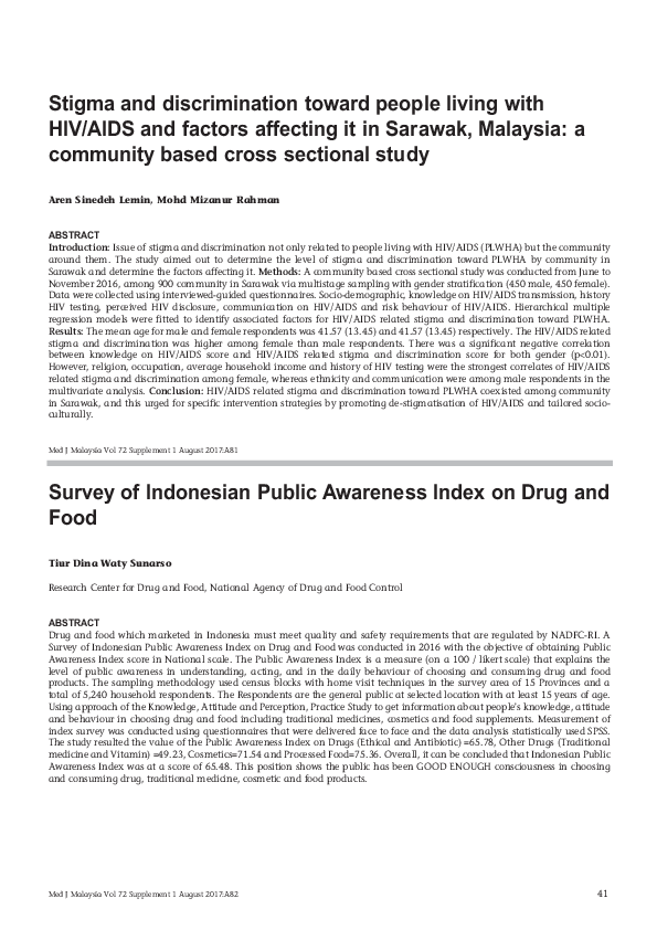 (PDF) Stigma and discrimination toward people living withHIV/AIDS and ...
