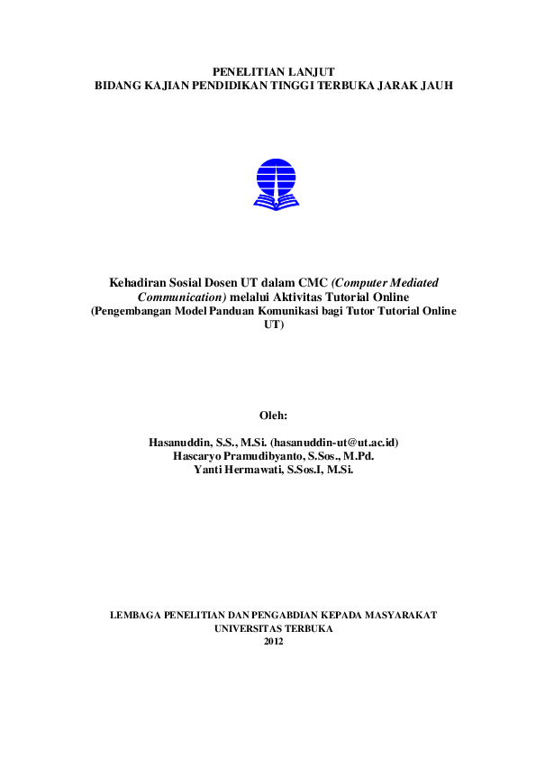 (PDF) Kehadiran Sosial Dosen UT dalam CMC (Computer Mediated ...