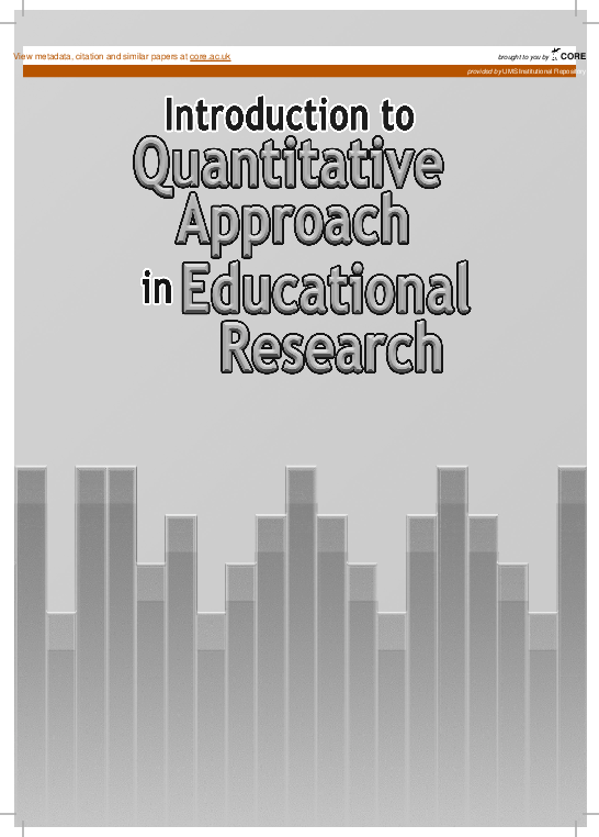 (PDF) Introduction to quantitative approach in educational research