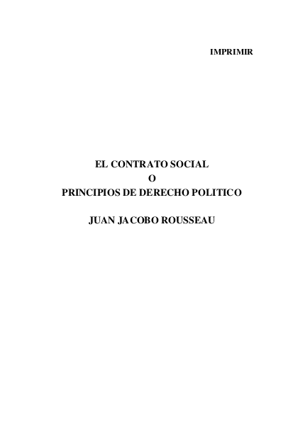 El Contrato Social - Juan Jacobo Rousseau
