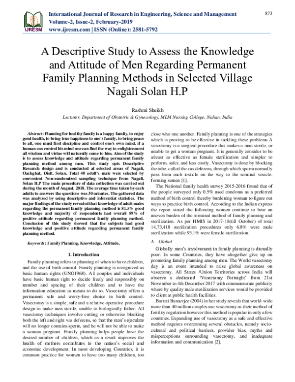 (PDF) A Descriptive Study to assess the knowledge and Attitude towards ...