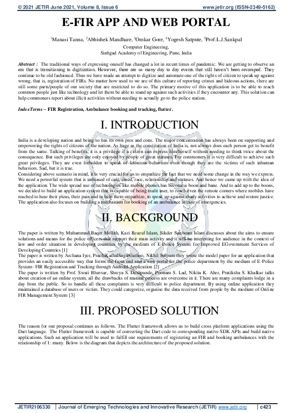 (PDF) E-Fir App and Web Portal