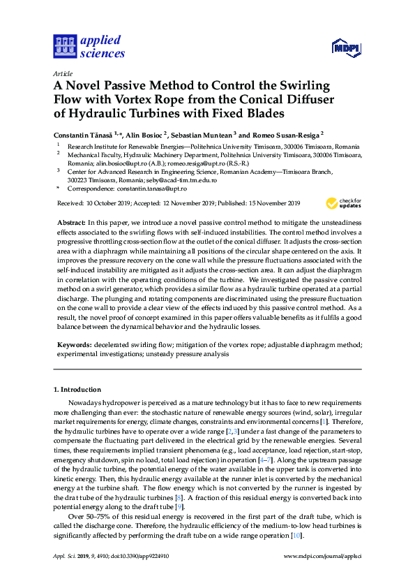 (PDF) A Novel Passive Method to Control the Swirling Flow with Vortex ...