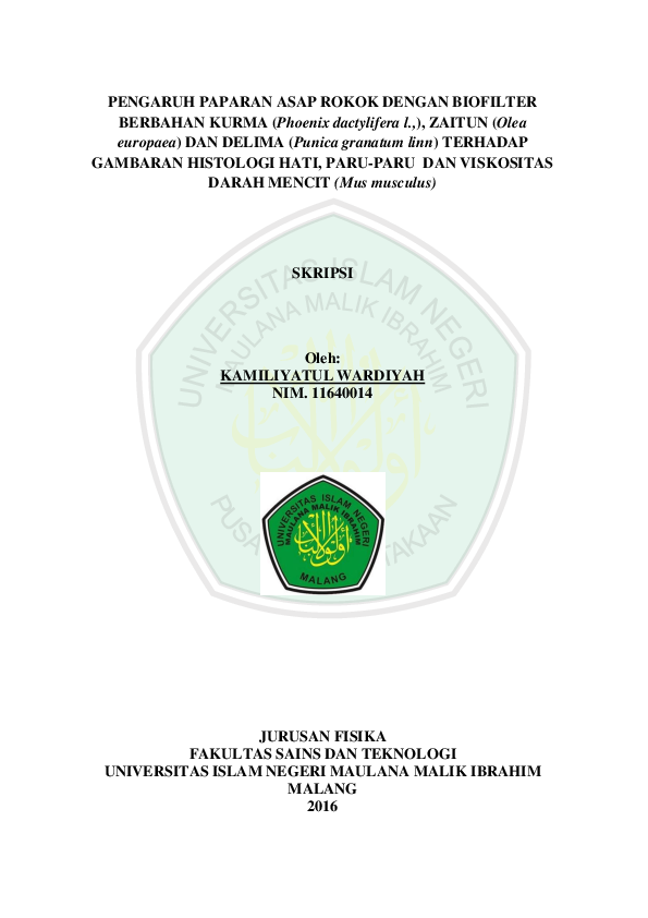 (PDF) Pengaruh paparan asap rokok dengan biofilter kurma (Phoenix ...