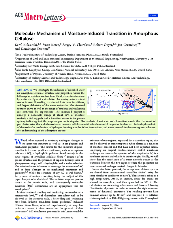 (PDF) Molecular Mechanism of Moisture-Induced Transition in Amorphous ...