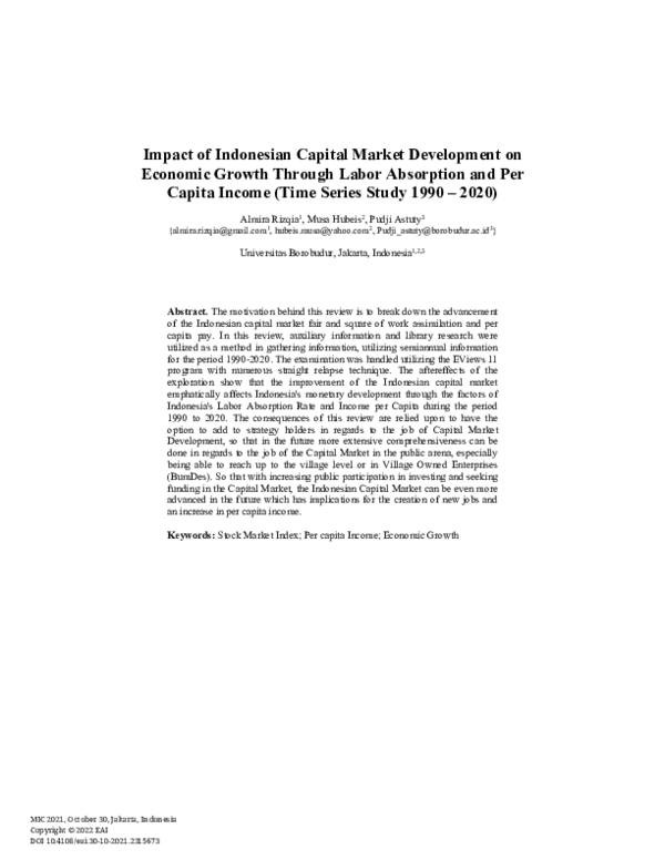 (PDF) Impact of Indonesian Capital Market Development on Economic ...