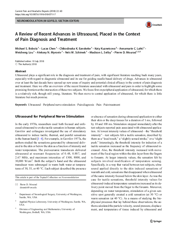 (PDF) A Review of Recent Advances in Ultrasound, Placed in the Context ...